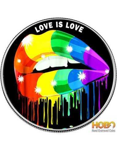 LOVE IS LOVE Walking Liberty Серебряная монета 1 унция 1$ США 2021