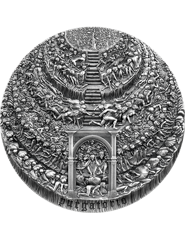 PURGATORIO Divine Comedy 700 Anniversary Серебряная монета 5 унций 5000 франков Камерун 2021