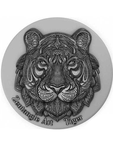 TIGER Zentangle Art  2 Oz Silver Coin 5$ Niue 2021