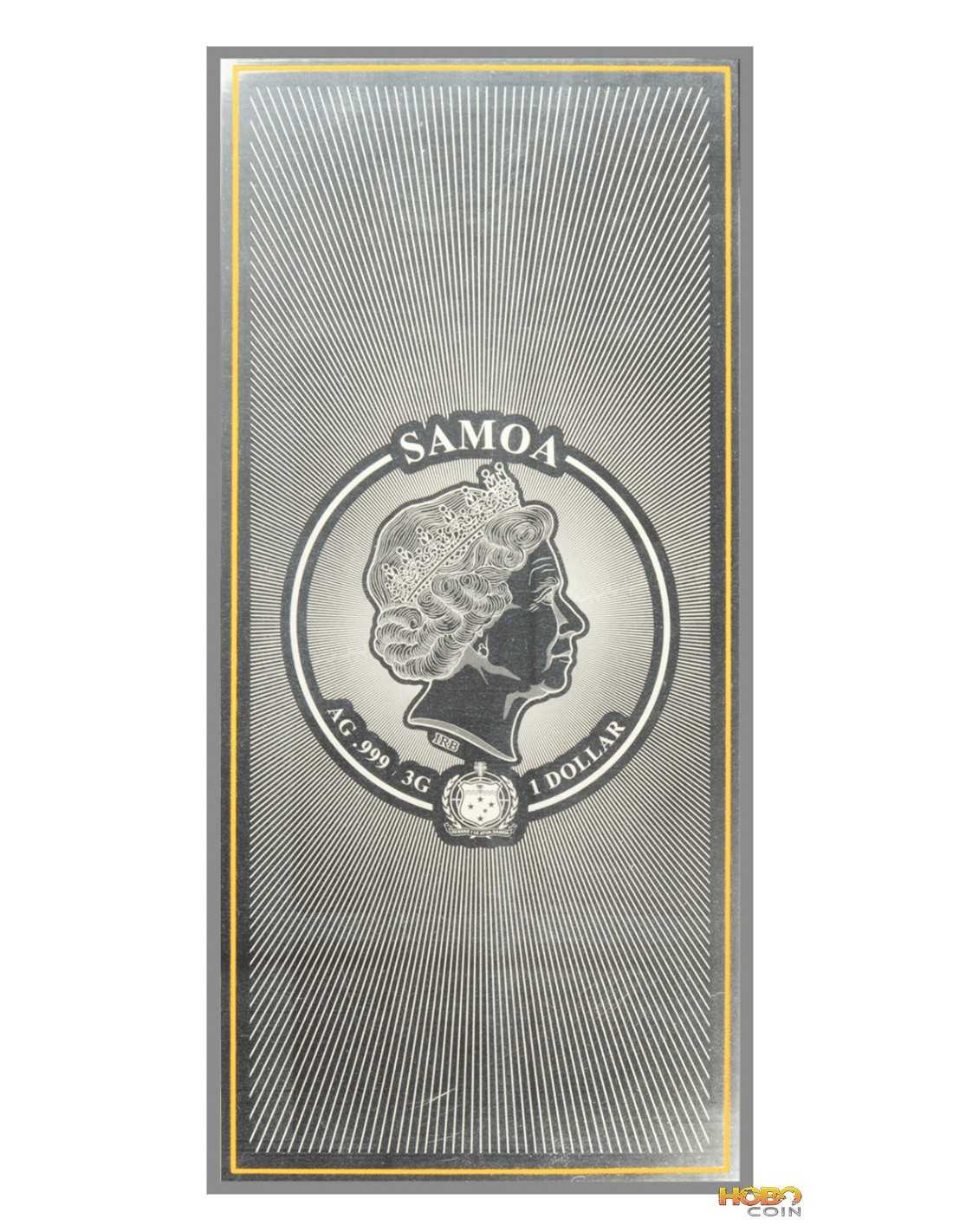 LORD OF THE RINGS Bookmark Silver Note 1$ Samoa