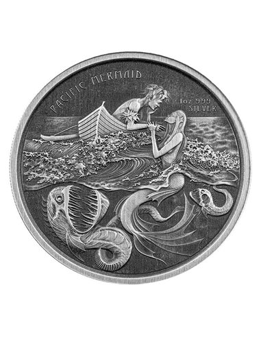 ТИХООКЕАНСКАЯ РУСАЛКА Серебряная монета 1 унция 2 Тала Самоа