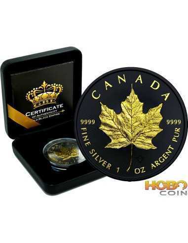 GOLD BLACK EMPIRE EDITION Кленовый лист 1 унция Серебряная монета 5$ Канада 2021