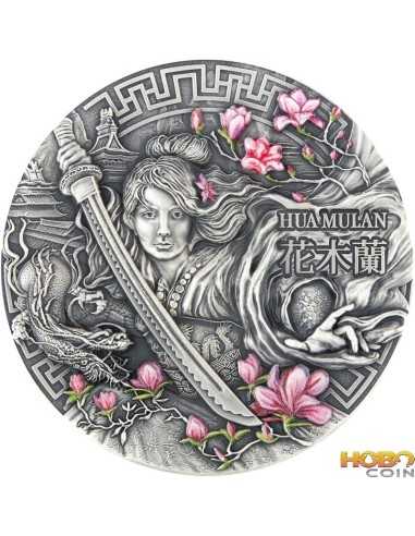HUA MULAN Heroines Серебряная монета 2 унции 5$ Ниуэ 2021
