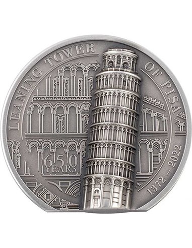 LEANING TOWER OF PISA 2 Oz Silver Coin 10$ Cook Islands 2022
