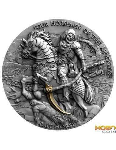 CAVALLO PALLIDO Quattro Cavalieri Dell'Apocalisse Moneta Argento 2 Oz 5$ Niue 2021