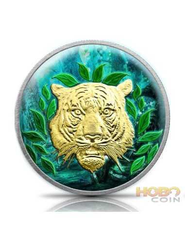 LOST TIGER Animal Predators Metaliczny kolor 1 uncja srebrna moneta 3000 Riels Kambodża 2022