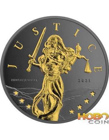 JUSTICE Her Majestic 1 Oz Moneda Plata 1£ Libra Gibraltar 2021