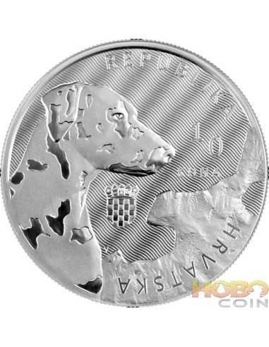 ДАЛМАТИНСКАЯ СОБАКА Authochthonous Croatia 1 Oz Серебряная монета 10 кун Хорватия 2021