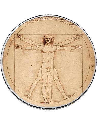 Człowiek witruwiański Leonardo Da Vinci Kennedy Dollar Coin USA 2021