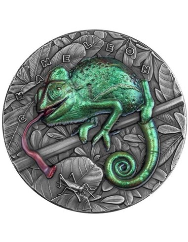 CHAMELEON Amazing Animals 3 Oz Silver Coin 7$ Niue 2021