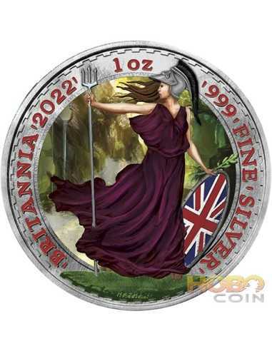 BRITANNIA Mystic Forest 1 Oz Moneta Argento 2£ Pound Regno Unito 2022