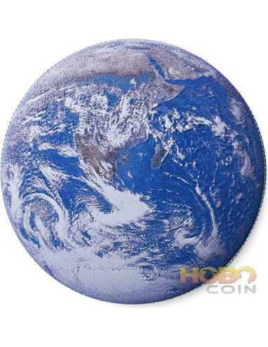 BLUE MARBLE Domed Shape 1 Oz Silver Coin 1$ Fiji 2022