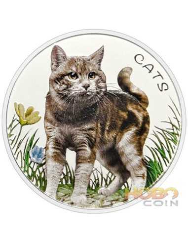 Серебряная монета CATS Cats Animal Friends 1 унция 50 центов Фиджи 2022