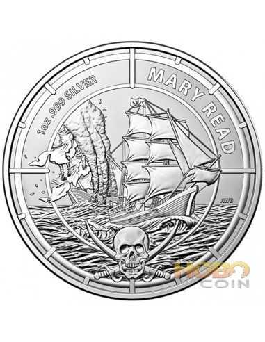 MARY READ Pirate Queens 1 Oz Moneda Plata 2$ Solomon Islands 2022