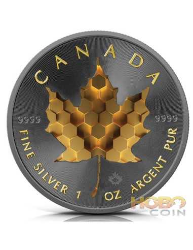 MOSAIC EDITION Рутений Кленовый лист 1 унция Серебряная монета 5$ Канада 2021
