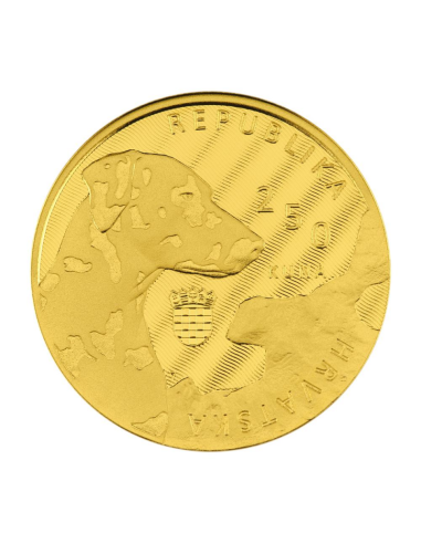ДАЛМАТСКАЯ СОБАКА Золотая монета 1/4 унции 250 кун Хорватия 2021