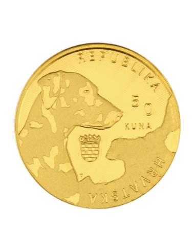 DALMATIAN DOG 1/16 Oz Gold Coin 50 Kuna Croatia 2021