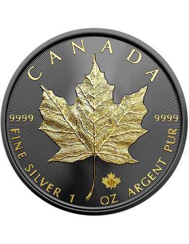 GOLD BLACK EMPIRE EDITION Maple Leaf 1 Oz Moneta Argento 5$ Canada 2022