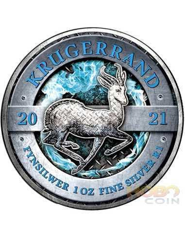 ICE POWER Krügerrand 1 Oz Silbermünze 1 Rand Südafrika 2022