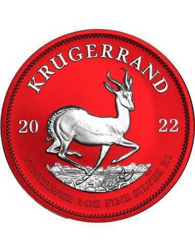SPACE RED Крюгерранд 1 унция Серебряная монета 1 ранд Южная Африка 2022