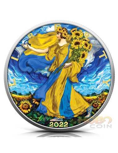 GOLD BLACK EMPIRE EDITION Ruthenium Walking Liberty 1 Oz Silver Coin 1$ USA 2022