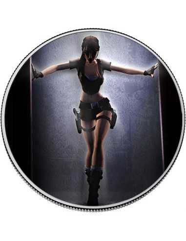 TOMB RAIDER Lara Croft Walking Liberty 1 Oz Moneda Plata 1$ USA 2022