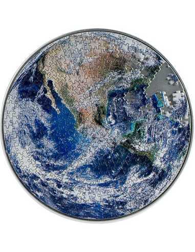 EARTH PUZZLE Серебряная монета 1 унция 5000 франков Чад 2022