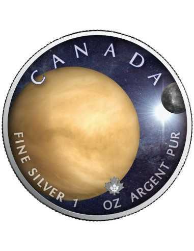 VENUS Sistema Solar Hoja Arce 1 Oz Moneda Plata 5$ Canada 2022