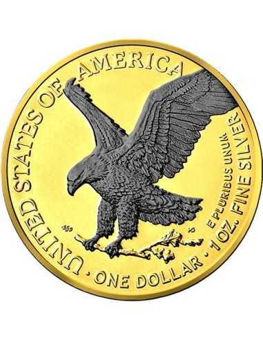 SPACE GOLD EDITION Silver Eagle 1 Oz Moneta Argento 1$ USA 2022