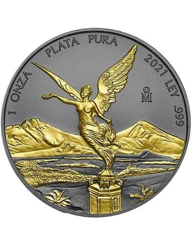 GOLD BLACK EMPIRE EDITION Libertad Серебряная монета 1 унция Мексика 2021