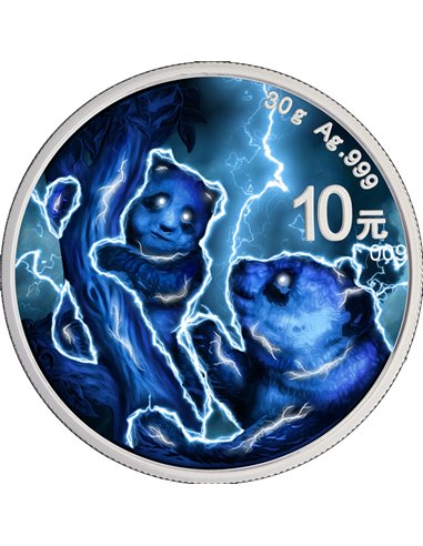 CHINA PANDA Storm Edition Moneta Argento 10 Yuan Cina 2021