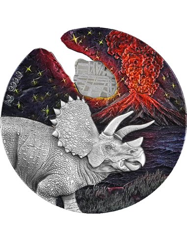 IMPACT MOMENTS METEORITE Muonionalusta Shaped 2 Oz Silver Coin 2$ Niue 2021