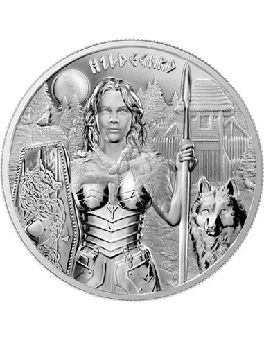 VALKYRIES Hildegard Germanic Goddesses 1 Oz Moneda Plata 5 Mark Germania 2022