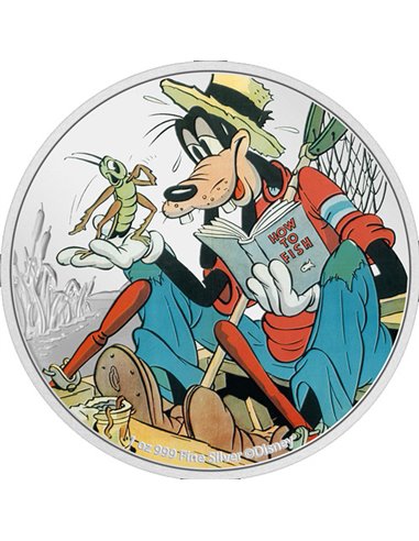 GOOFY Disney 90th Anniversary 1 Oz Серебряная монета 2$ Ниуэ 2022