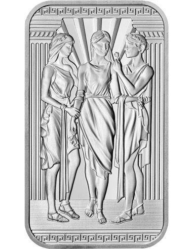 THREE GRACES The Great Engravers Collection 1 Oz Silver Bar Royal Mint 2022