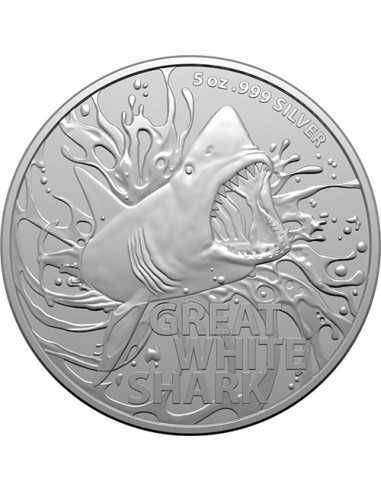 GRAN TIBURÓN BLANCO Most Dangerous 5 Oz Moneda 5$ Australia 2022