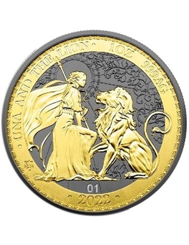 UNA AND THE LION Her Majesty 1 Oz Moneda Plata 1 Libra Santa Helena 2022
