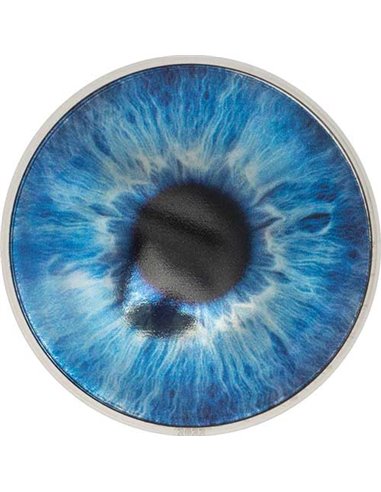 OCEAN BLUE Coloreyezed Eye 1 Oz Серебряная монета 5$ Палау 2022