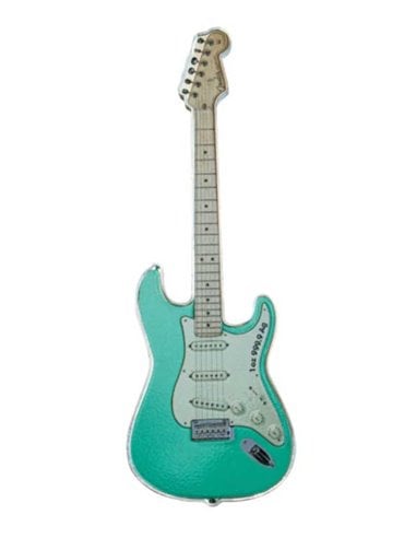 FENDER Stratocaster Guitar 1 Oz Серебряная монета 2$ Соломоновы острова 2022