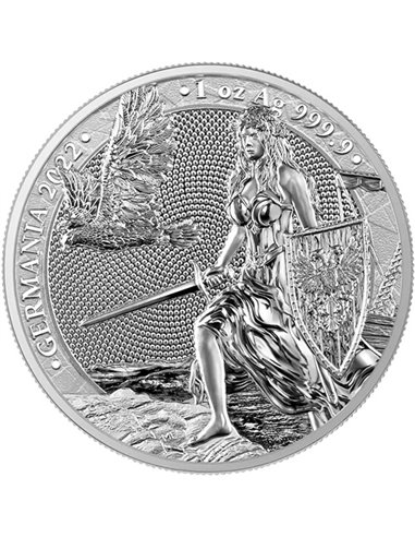 ГЕРМАНИЯ Серебряная монета 1 унция 5 марок Германии 2022