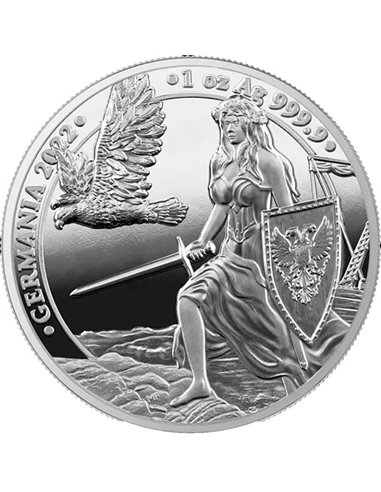 ГЕРМАНИЯ 1 унция Серебряная монета пруф 5 марок Германия 2022