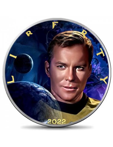 CAPTAIN KIRK Star Trek Walking Liberty 1 Oz Silver Coin 1$ USA 2022