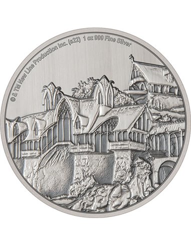 Властелин колец Ривенделл Серебряная монета 1 унция 2$ Ниуэ 2022