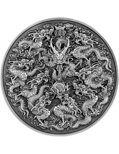 NINE SONS OF THE DRAGON KING Серебряная монета 35$ Токелау 2022