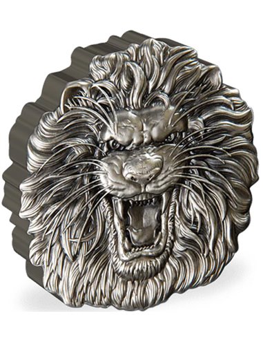 FIERCE NATURE Lion 2 Oz Серебряная монета 5$ Ниуэ 2022