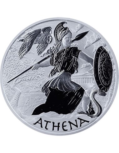 ATHENA Déesses de l'Olympe 5 Oz BU Silver Coin 2$ Tuvalu 2022