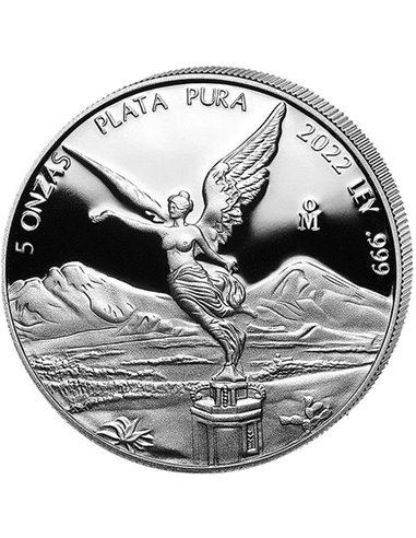 LIBERTAD 5 Oz Silbermünze Mexiko 2022 Polierte Platte