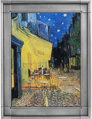 CAFE TERRACE AT NIGHT BY VINCENT VAN GOGH 2 Oz Silver Coin 10000 Francs Chad 2022