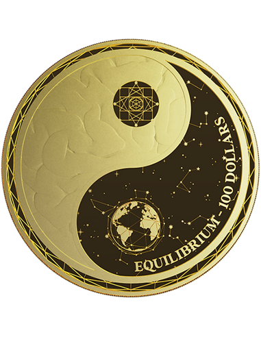 EQUILIBRIUM Ying Yang1 Oz Gold Proof Coin 100$ Tokelau 2022