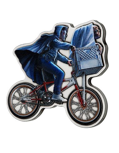 E.T. Extra-Terrestrial Bicycle 40th Anniversary 2 Oz Silver Coin 5$ Niue 2022
